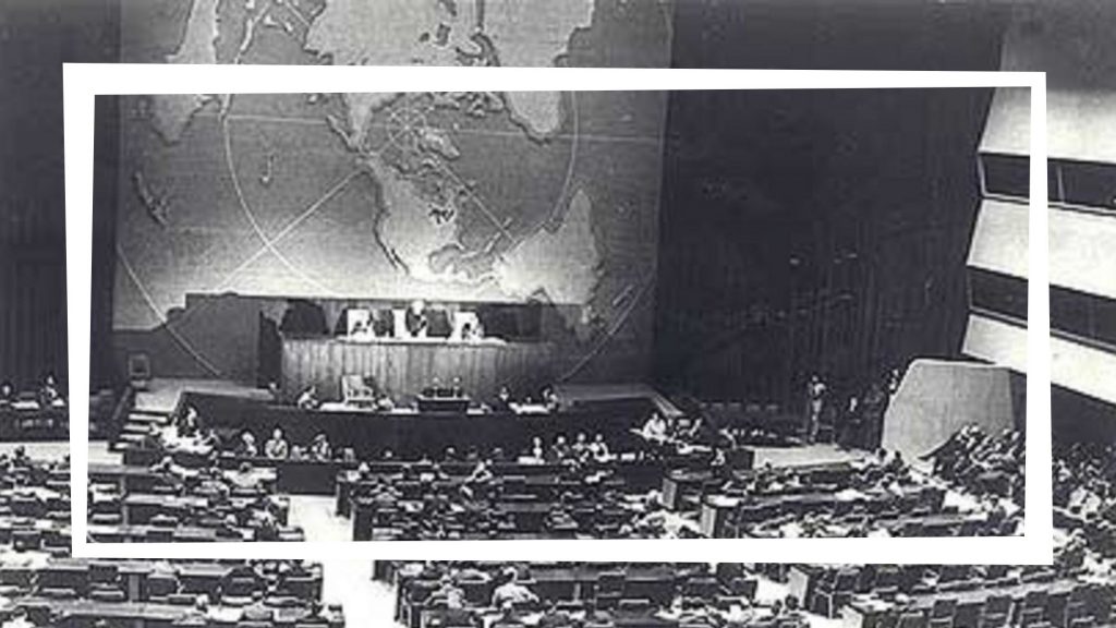 עצרת האו”מ בעת ההצבעה על החלטה 181 - כ”ט בנובמבר 1947