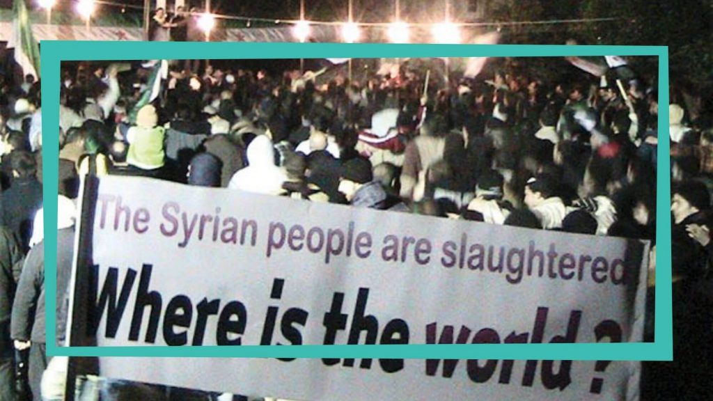 איפה העולם? מפגינים למען העם הסורי הנטבח