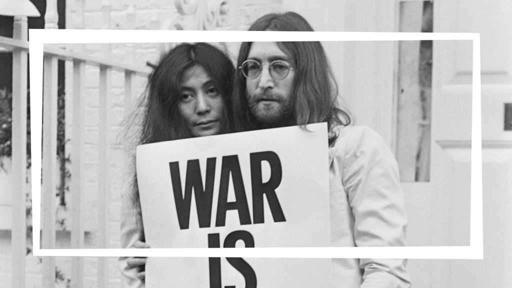 ג'ון לנון ויוקו אונו בקמפיין 'המלחמה נגמרה' 1969